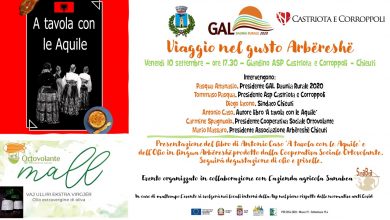 Photo of Viaggio nel gusto Arbëreshë, il 10 settembre evento GAL Daunia Rurale 2020 a Chieuti