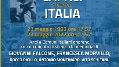 Photo of 30° ANNIVERSARIO STRAGE DI CAPACI. OGGI ALLE 17.57 DEPOSIZIONE DI FIORI AL MONUMENTO “FALCONE E BORSELLINO” PRESSO IL PALASPORT. LA CITTADINANZA E’ INVITATA.
